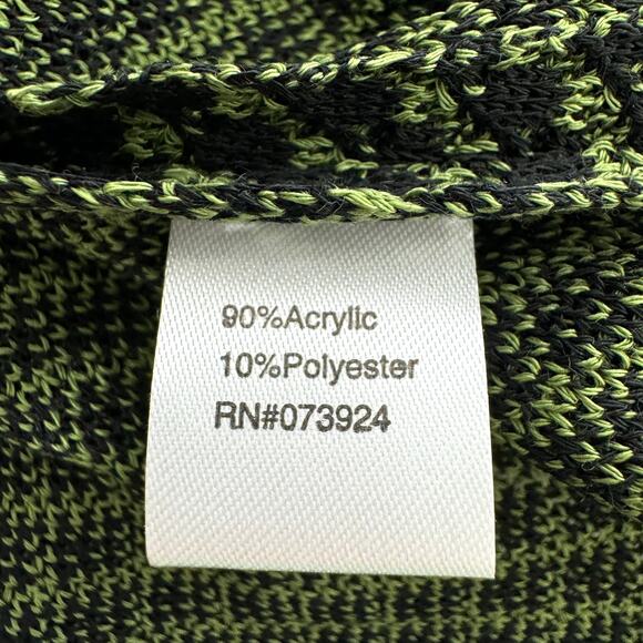 Ming Wang Womens Long Cardigan Knit Sweater Size XL Green Black - Picture 6 of 8